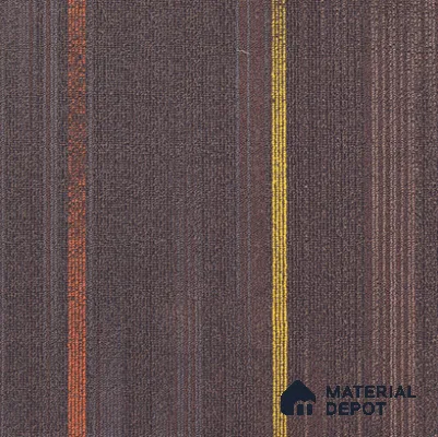 04 - KhakiBrown Highlightstrips - Orange/Yellow 500x500 mm 100% PP/ Eco Back Carpet Tile - 5 mm