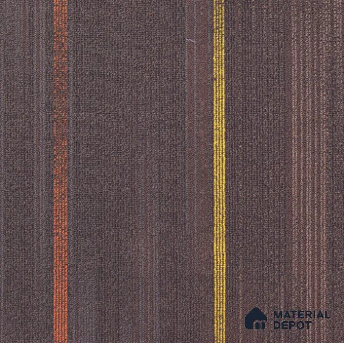 04 - KhakiBrown Highlightstrips - Orange/Yellow 500x500 mm 100% PP/ Eco Back Carpet Tile - 5 mm