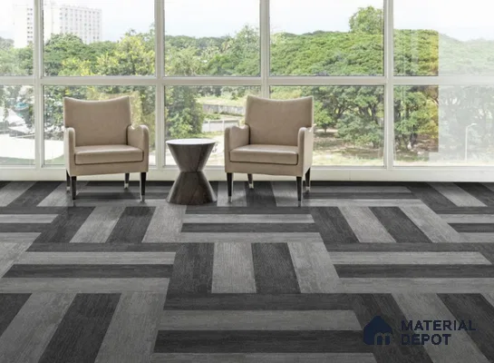 04-Shadow Grey Skywalker Series 1000x250 mm 100 % PP/ Eco Back Carpet Tile - 5 mm