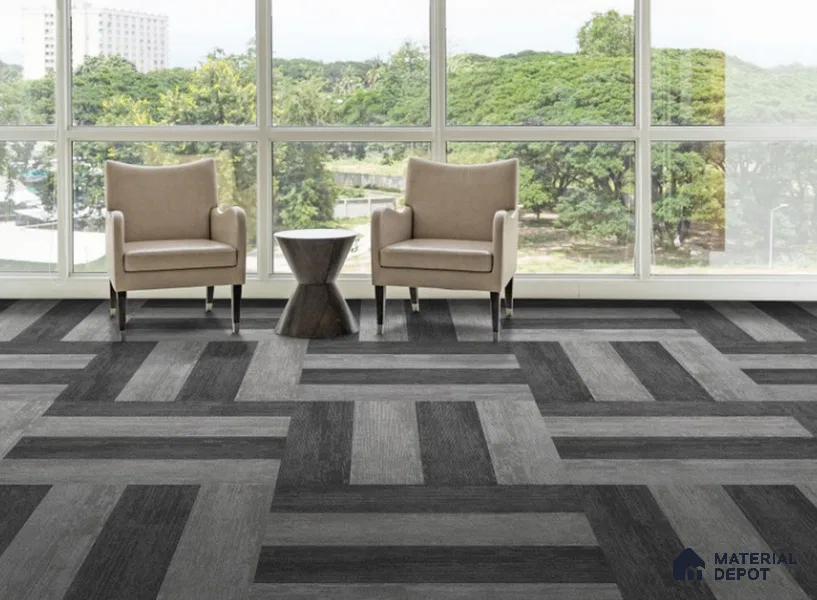 04-Shadow Grey Skywalker Series 1000x250 mm 100 % PP/ Eco Back Carpet Tile - 5 mm