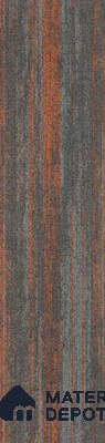 06 Grey/D.Orange 1000x250 mm 100% Nylon/Eco Back Carpet Tile - 4 mm