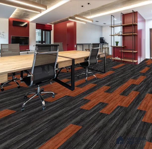 07 Deep Orange 1000x250 mm 100% Nylon/Eco Back Carpet Tile - 4 mm