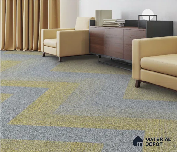 07 Yellow 1000x250 mm 100 % Solution Dyed Nylon / PVC Back Carpet Tile - 7 mm