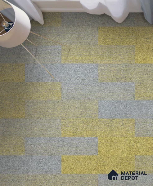 07 Yellow 1000x250 mm 100 % Solution Dyed Nylon / PVC Back Carpet Tile - 7 mm