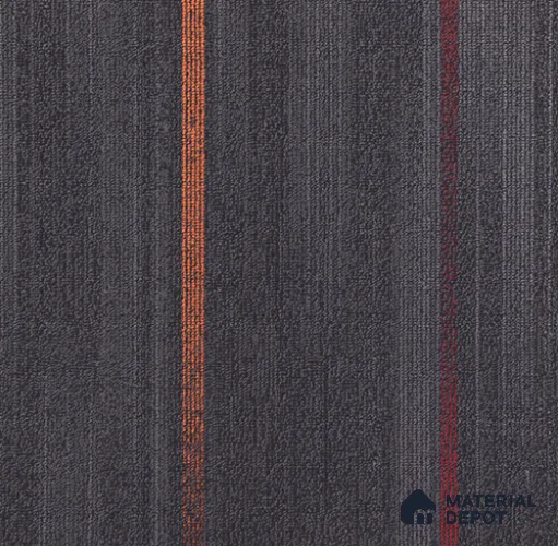 10 - Cloudy Grey Highlightstrips-Orange/Red 500x500 mm 100% PP/ Eco Back Carpet Tile - 5 mm