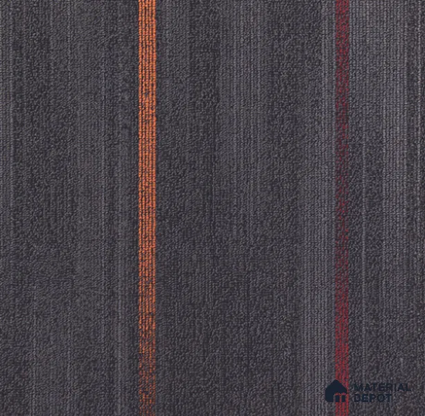 10 - Cloudy Grey Highlightstrips-Orange/Red 500x500 mm 100% PP/ Eco Back Carpet Tile - 5 mm