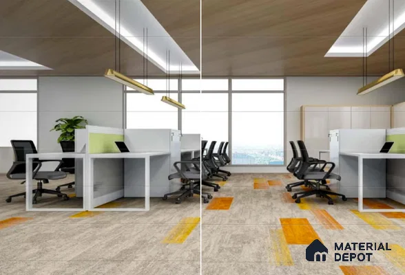 #101 - Honey Orange 1000x250 mm 100 % PP/ Eco Back Carpet Tile - 5 mm