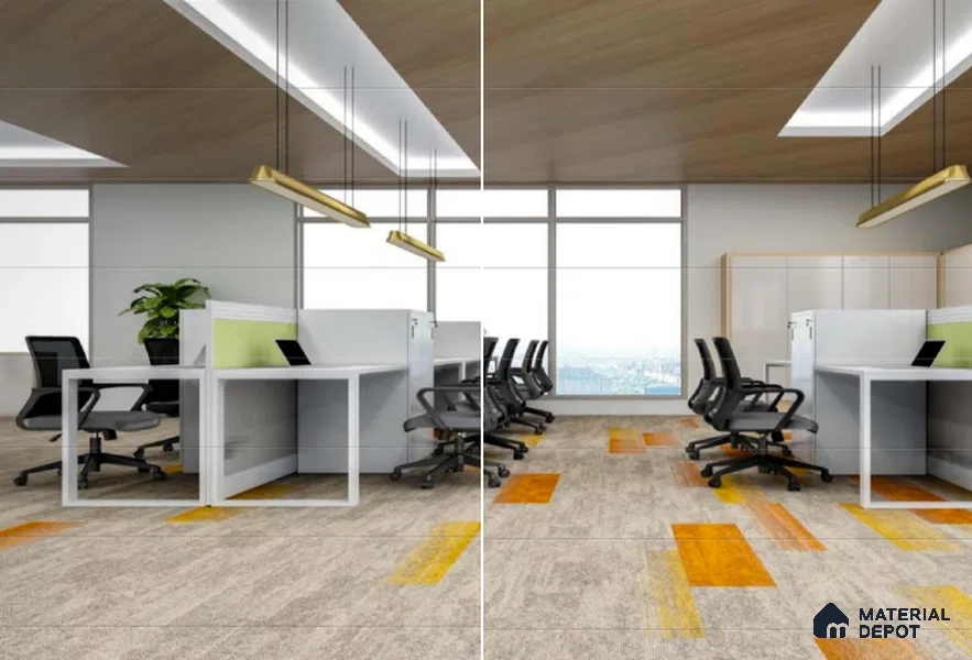 #101 - Honey Orange 1000x250 mm 100 % PP/ Eco Back Carpet Tile - 5 mm
