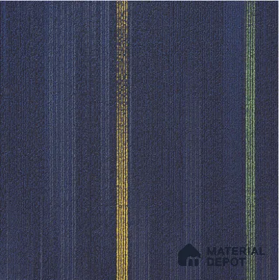 12 - OxfordBlue HighlightStrips-Yellow/Green 500x500 mm 100% PP/ Eco Back Carpet Tile - 5 mm