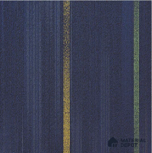 12 - OxfordBlue HighlightStrips-Yellow/Green 500x500 mm 100% PP/ Eco Back Carpet Tile - 5 mm