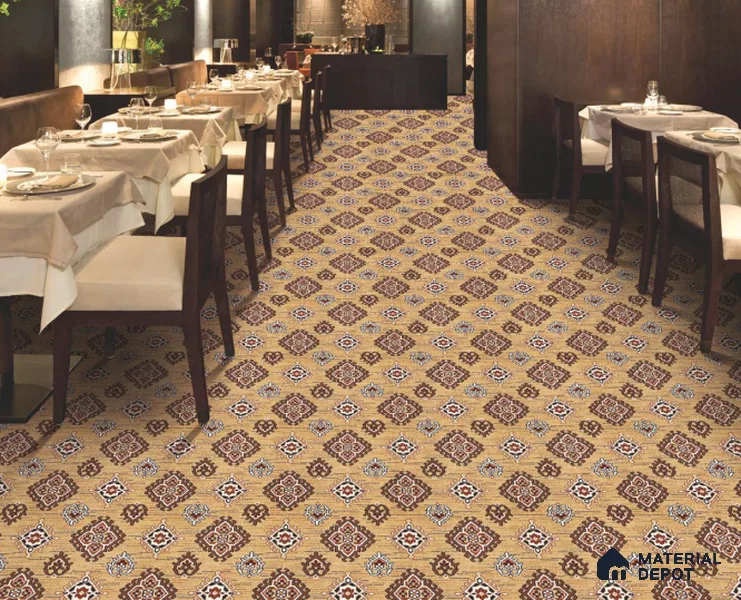 0089-Timeless Beige Classic Wilton Series 25 Meter x 3.96 Meter Pattern 3 Carpet Tile - 12 mm