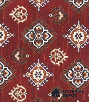 0089-Timeless Red Classic Wilton Series 25 Meter x 3.96 Meter Pattern 4 Carpet Tile - 12 mm