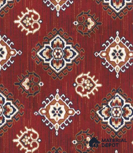0089-Timeless Red Classic Wilton Series 25 Meter x 3.96 Meter Pattern 4 Carpet Tile - 12 mm
