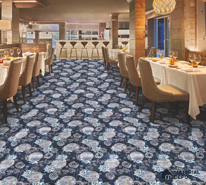1325-Tropical Blue Classic Wilton Series 25 Meter x 3.96 Meter Pattern 1 Carpet Tile - 12 mm