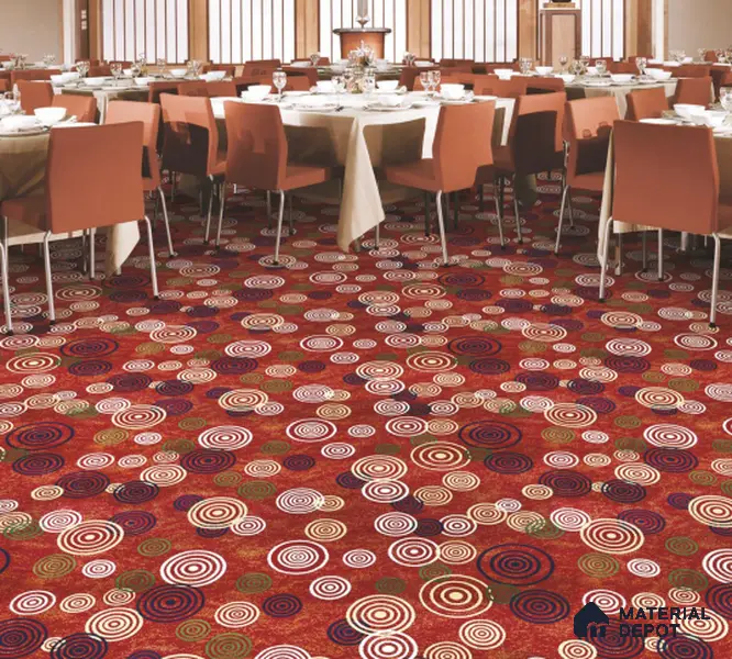 1332-Colossal Red Classic Wilton Series 25 Meter x 3.96 Meter Pattern 3 Carpet Tile - 12 mm
