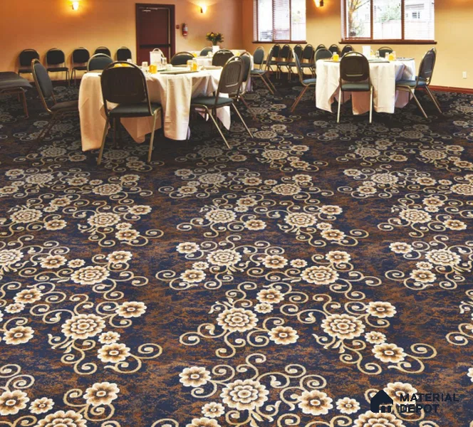 1334-Floral Blue Classic Wilton Series 25 Meter x 3.96 Meter Pattern 3 Carpet Tile - 12 mm