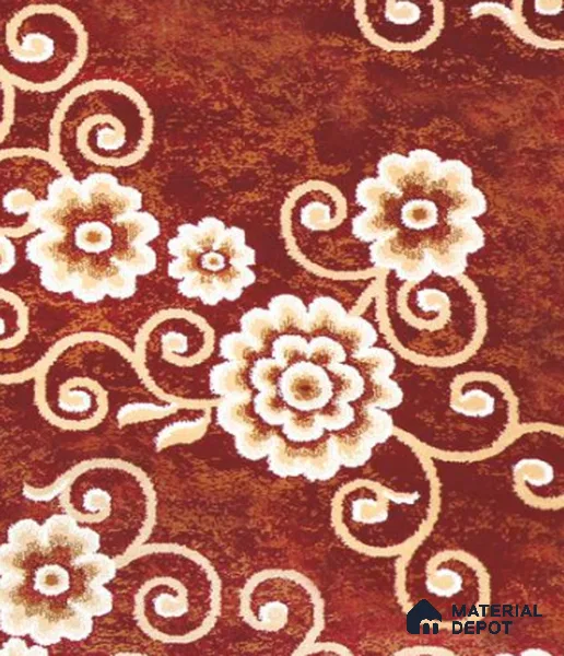 1334-Floral Red Classic Wilton Series 25 Meter x 3.96 Meter Pattern 2 Carpet Tile - 12 mm