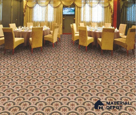 5818-Oriental Ivory Classic Wilton Series 25 Meter x 3.96 Meter Pattern 2 Carpet Tile - 12 mm