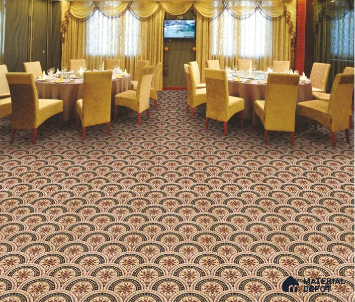 5818-Oriental Ivory Classic Wilton Series 25 Meter x 3.96 Meter Pattern 2 Carpet Tile - 12 mm