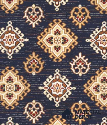 0089-Timeless Blue Classic Wilton Series 25 Meter x 3.96 Meter Pattern 4 Carpet Tile - 12 mm