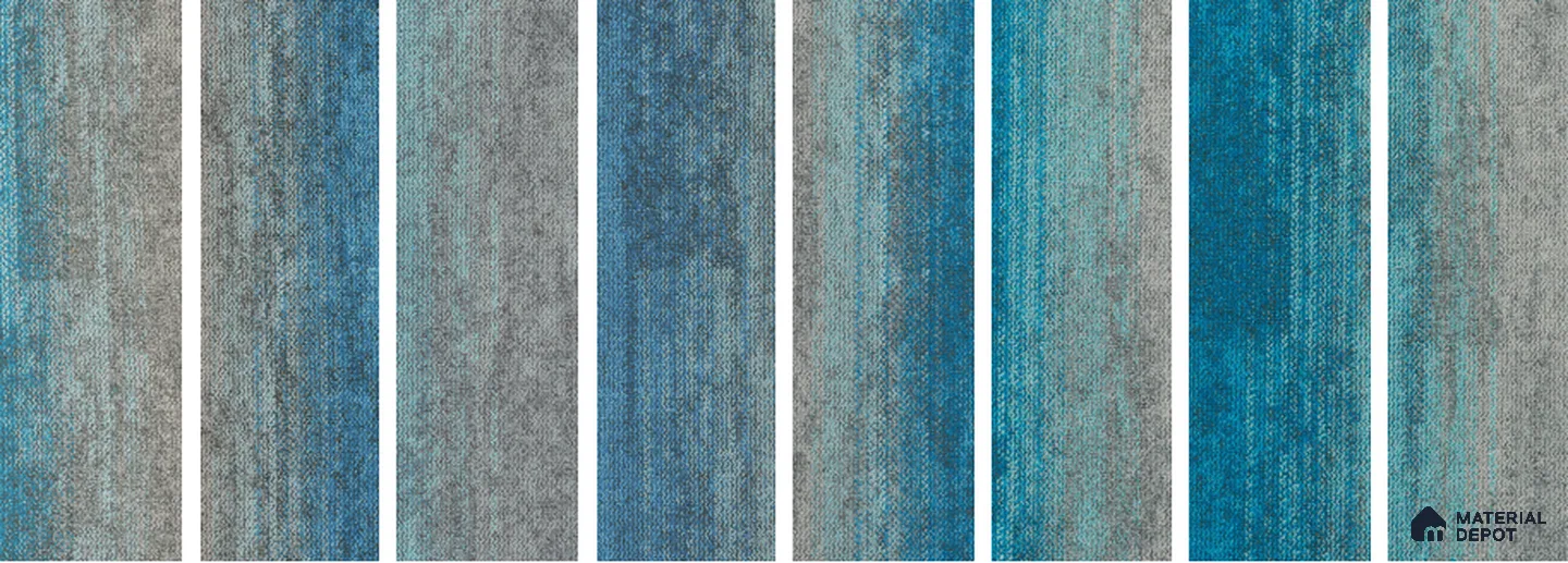 #201 - Tiffany Blue 1000x250 mm 100 % PP/ Eco Back Carpet Tile - 5 mm