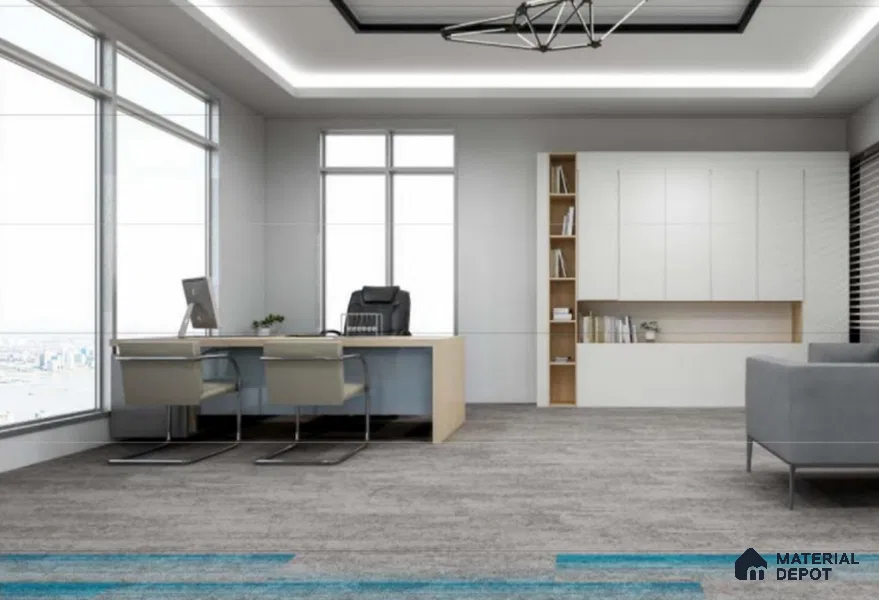 #201 - Tiffany Blue 1000x250 mm 100 % PP/ Eco Back Carpet Tile - 5 mm