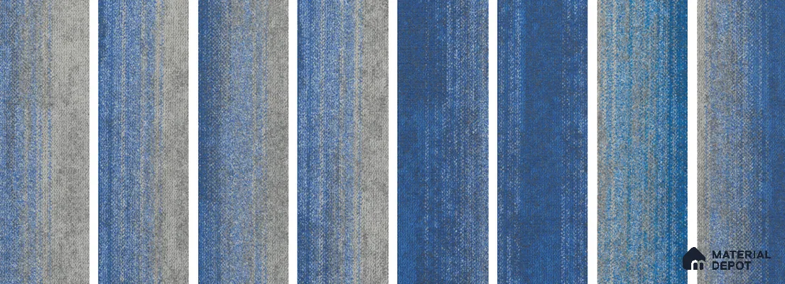 #202 - Cobalt Blue 1000x250 mm 100 % PP/ Eco Back Carpet Tile - 5 mm