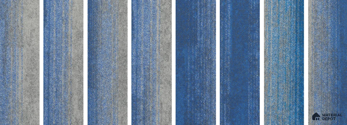 #202 - Cobalt Blue 1000x250 mm 100 % PP/ Eco Back Carpet Tile - 5 mm