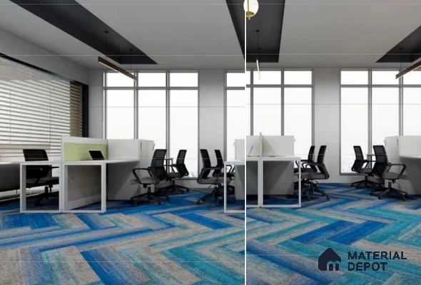 #202 - Cobalt Blue 1000x250 mm 100 % PP/ Eco Back Carpet Tile - 5 mm