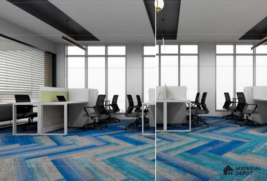 #202 - Cobalt Blue 1000x250 mm 100 % PP/ Eco Back Carpet Tile - 5 mm