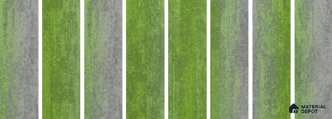 #203 - Kelly Green 1000x250 mm 100 % PP/ Eco Back Carpet Tile - 5 mm
