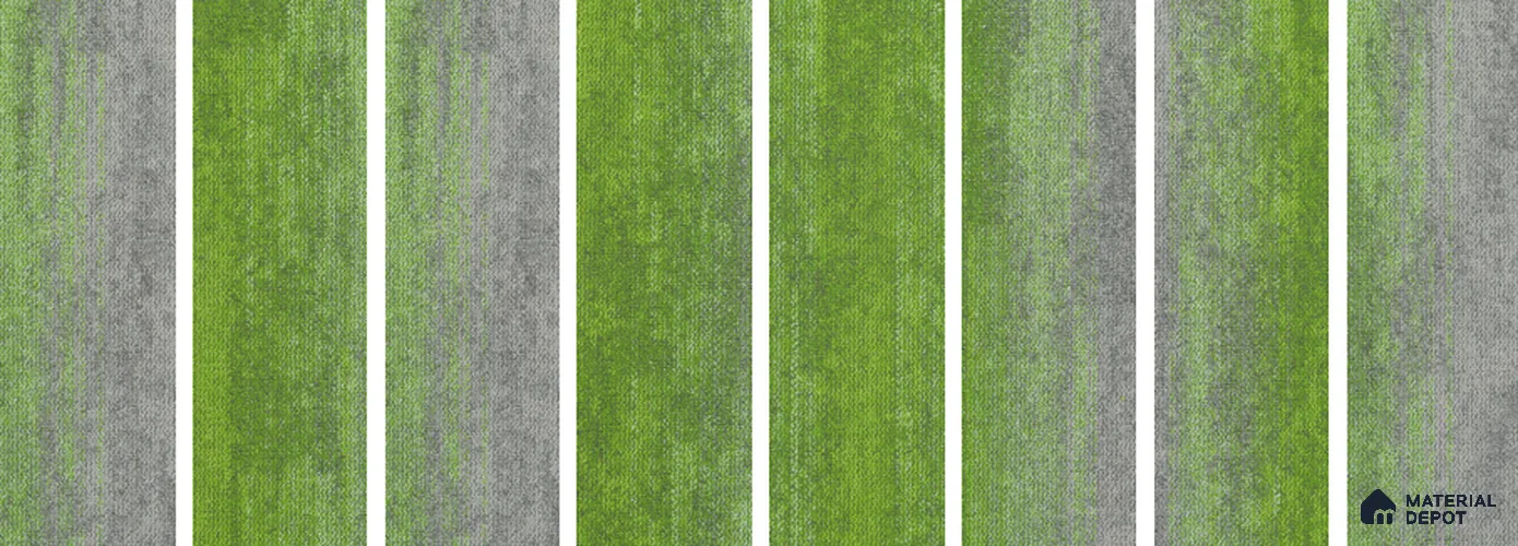 #203 - Kelly Green 1000x250 mm 100 % PP/ Eco Back Carpet Tile - 5 mm