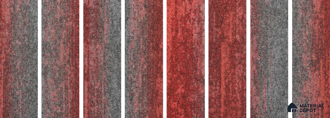#301 - Ruby Red 1000x250 mm 100 % PP/ Eco Back Carpet Tile - 5 mm