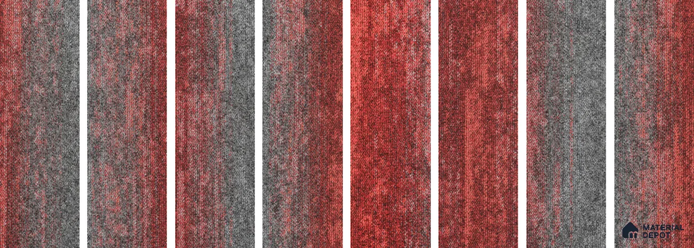 #301 - Ruby Red 1000x250 mm 100 % PP/ Eco Back Carpet Tile - 5 mm