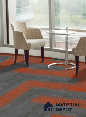 46-Flaming Red Skywalker Series 1000x250 mm 100 % PP/ Eco Back Carpet Tile - 5 mm