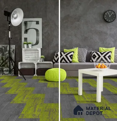 47-Kelly Green Skywalker Series 1000x250 mm 100 % PP/ Eco Back Carpet Tile - 5 mm