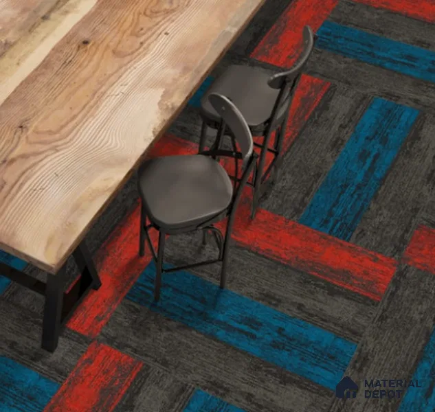 59-Tiffany Blue Skywalker Series 1000x250 mm 100 % PP/ Eco Back Carpet Tile - 5 mm