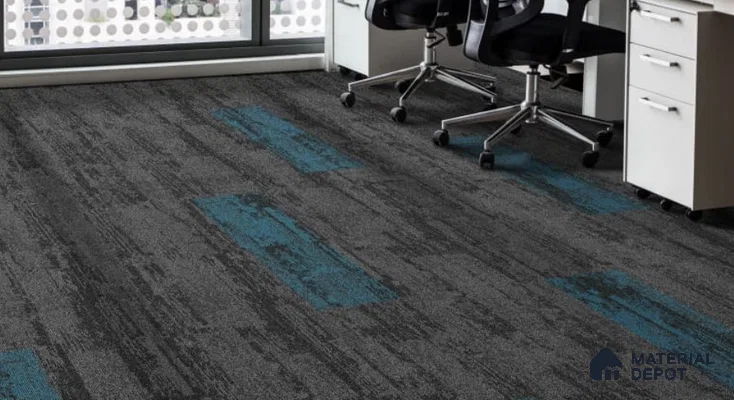 59-Tiffany Blue Skywalker Series 1000x250 mm 100 % PP/ Eco Back Carpet Tile - 5 mm