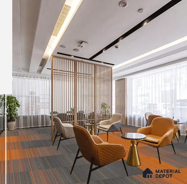 CS 282 D-Orange Colourspace Series 500x500 mm 100% Nylon Graphic Loop Pile/PVC Back Carpet Tile - 5 mm