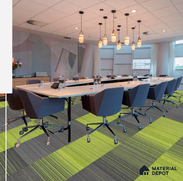CS 283 B-Green/Grey Colourspace Series 500x500 mm 100% Nylon Graphic Loop Pile/PVC Back Carpet Tile - 5 mm