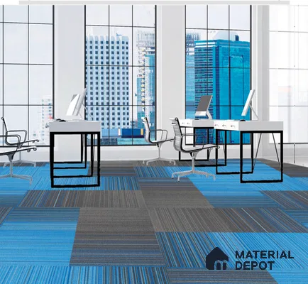 CS 284 B-Blue/Grey Colourspace Series 500x500 mm 100% Nylon Graphic Loop Pile/PVC Back Carpet Tile - 5 mm