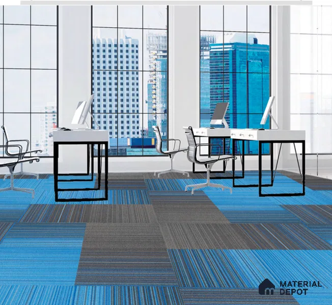 CS 284 B-Blue/Grey Colourspace Series 500x500 mm 100% Nylon Graphic Loop Pile/PVC Back Carpet Tile - 5 mm
