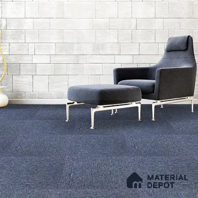 Blue Carpet Tile 50 x 50 cm | Strudon BCF Fibre Non Woven Lutrador Primary Backing - 7 mm | 10 Year Carpet Wear Warranty