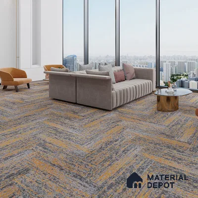 Orange 100 x 25 cm PVC Back Carpet Tile - 6.5 mm | 10 Year Carpet Wear Warranty