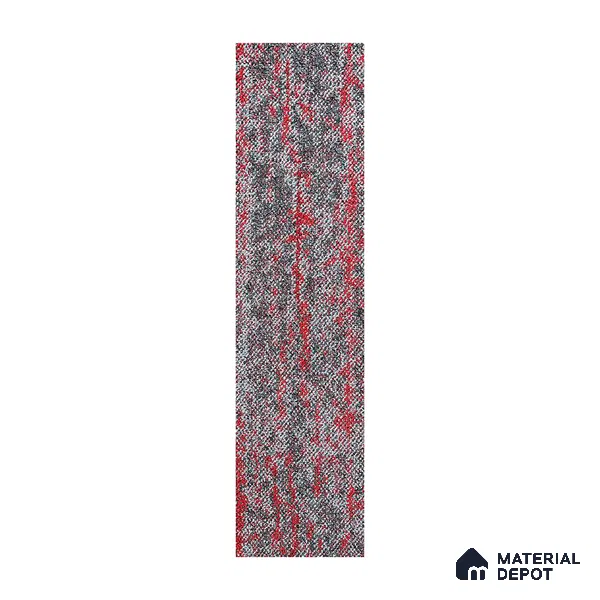 Red 100 x 25 cm PVC Back Carpet Tile - 6.5 mm | 10 Year Carpet Wear Warranty