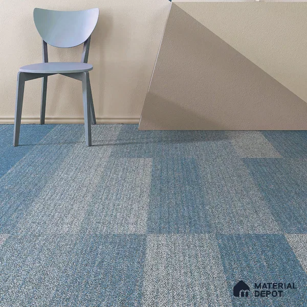 Blue Carpet Tile CF 00099 D 25 x 100 cm | PVC Backing 100% Solution Dyed Nylon - 7 mm | 10 Year Carpet Wear Warranty