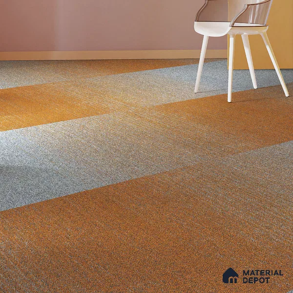 Orange Carpet Tile CF 00099 F 25 x 100 cm | PVC Backing 100% Solution Dyed Nylon - 7 mm | 10 Year Carpet Wear Warranty