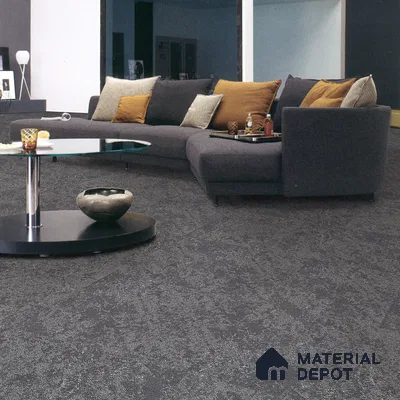 Dark Grey Carpet Flooring | CF 00102 D | 60 x 60 cm | PVC With Fiberglass Backing & 100% Solution Dyed Nylon 6.6 Fibre - 10.5 mm | 10 Year Carpet Wear Warranty