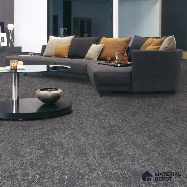 Dark Grey Carpet Flooring | CF 00102 D | 60 x 60 cm | PVC With Fiberglass Backing & 100% Solution Dyed Nylon 6.6 Fibre - 10.5 mm | 10 Year Carpet Wear Warranty