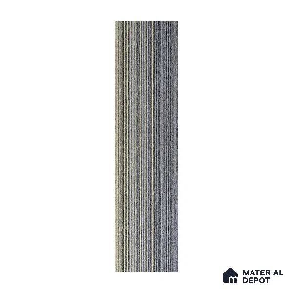 Grey/Yellow Carpet Tile CF 00101 B 33.3 x 100 cm | PVC Glass Enforced Backing 100% Solution Dyed PP - 5 mm | 10 Year Carpet Wear Warranty